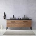 thumbnail image 2 of Trento 72" Double Sink Bath Vanity in North American Oak w/ Black Sintered Stone, 2 of 13