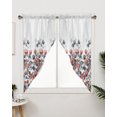 thumbnail image 3 of Swag Curtains, Watercolor Flowers Plants Hand Painted Rod Pocket Kitchen Curtains Valances Tier Curtains Swag Valance Curtains for Bedroom Living Room 36" x 45", 2 Panels, 3 of 6