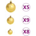 thumbnail image 5 of vidaXL Slim Artificial Pre-lit Christmas Tree with Ball Set Green 150 cm, 5 of 5