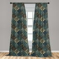 thumbnail image 5 of Ambesonne Geometric Curtains, Retro Rhombus Pattern, Pair of 28"x63", Multicolor, 5 of 5