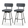 thumbnail image 1 of Gymax Bar Stools Set of 2 Modern Upholstered 360ºSwivel Bar Chairs 29'' Bar Height Barstools Grey, 1 of 8