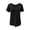 Black, variant on ZKCCNUK Plus Size Tops for Women Patchwork Mesh Short Sleeved Top Solid Color Casual Loose T-shirt