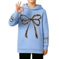 thumbnail image 2 of DHFJKG Girls Hoodies Kids Lightweight Oversized Sweatshirt Bow Leopard Printed Long Sleeve Pullover 3-14 Years Cozy Tops, 2 of 4