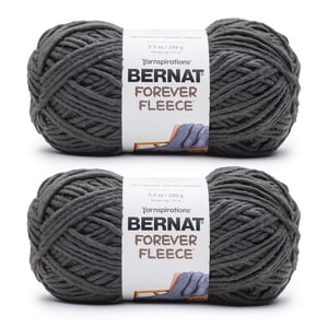 Bernat Forever Fleece Yarn Super Bulky, Coal, 2 Pack