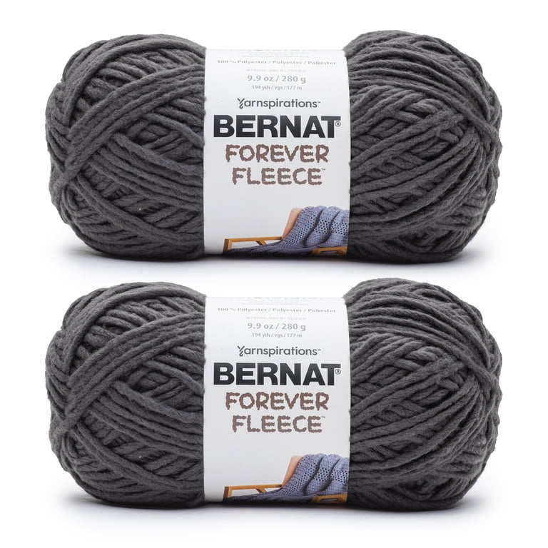 Bernat Forever Fleece Yarn Super Bulky, Coal, 2 Pack photo 1