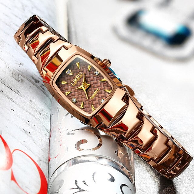 2022 Quartz Diamond Luxury Wristwatch Fashion Crystal Jewelry Rose Gold  Watch (with a ins Bracelet as gift) 