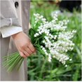 thumbnail image 4 of 20 piezas de flores artificiales de lirio de los valles, plantas de imitación, mientras que las flores son de carillón de viento, ramo de orquídeas, flores de mayo para el hogar y la boda, 4 of 5