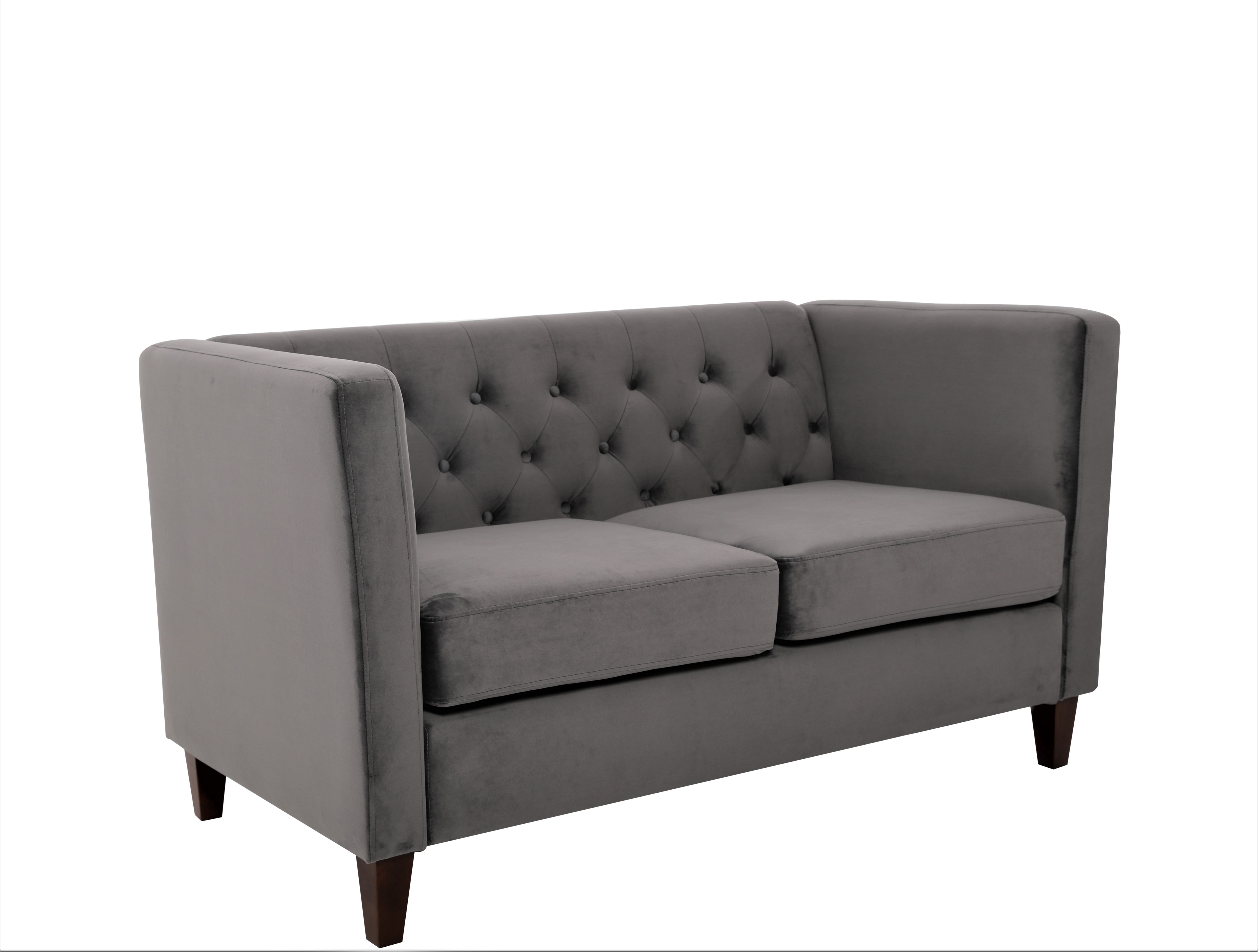 Uspridefurniture Lisette Velvet 2Pcs Living Room Set,Gray