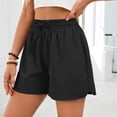 thumbnail image 6 of MEZZALL Women Casual Summer Shorts With Drawstring Waist Pockets Elastic Comfortable Loose Fit Solid Color Basic Shorts Holiday Daily Bottoms, 6 of 9