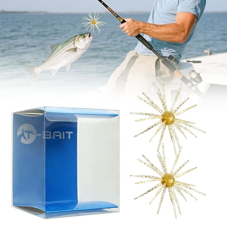 Soft Plastic Bass Fishing Bait Slow Sinking Tentacle Creature Lure Finesse Lure for Drop Shot Wacky & Neko Rig 2 Pieces