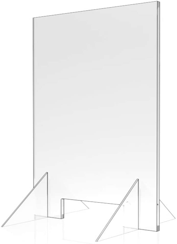 Sneeze Guard 24" W x 30" T Acrylic Divider Protection Barrier Shield Checkout Counter Desk