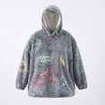 thumbnail image 6 of Kids Glow in The Dark Hooded Blanket Hoodie, Oversized Wearable Blanket for Boys & Girls Flannel Fleece One Size Purple B0P, 6 of 7