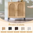 thumbnail image 7 of Aitjunz Modern Buffet Cabinet with Storage, 61.75''W Sideboard and Buffets, Fluted Arched Cabinet w/Adjustable Shelces, Wooden Coffee Bar for Dining Room, Kitchen, Living Room, Entryway, Natural, 7 of 7