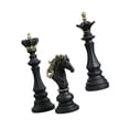thumbnail image 5 of yotijay 3 Pieces Chess Pieces Statues Chessmen Ornaments Home Furnishing Gift Decorative Black, 5 of 9