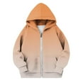 thumbnail image 1 of ATOGUTA Sweatshirts For Girls Kids Casual Long Sleeve Zip Up Tie-dye Hoodies Fall Jacket with Pockets Size 4T-12 Orange, 1 of 3
