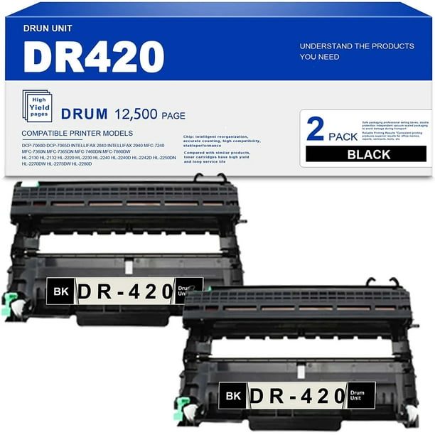 [2Black] DR420 Compatible DR420 DR420 Drum Unit Replacement for