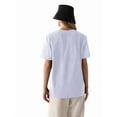 thumbnail image 3 of T-shirts à Manches Courtes Surdimensionnés pour Femmes, Col Rond, Coupe Ample, T-Shirt d'Entraînement, Hauts Décontractés d'Été, Coton, Violet Pâle, TTG, 3 of 9