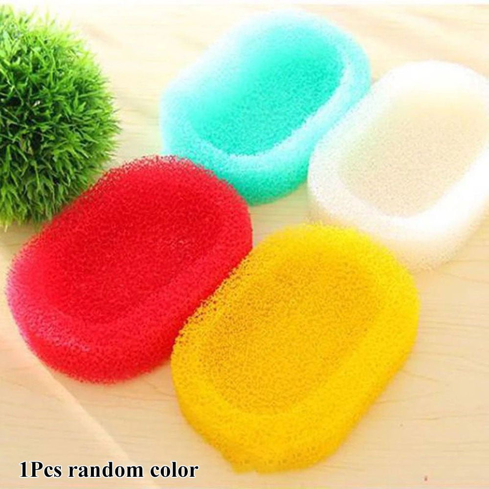 1pc Sponge Soap Dishes Box Bathroom Absorbent Easy Dry Soap Holder Tray 