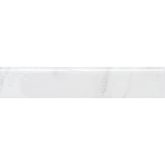 The Tile Life Minerva 2" x 10" Calacatta Blue Glossy Ceramic Bullnose Tile Trim 1 Piece