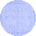 thumbnail image 1 of Ahgly Company Machine Washable Indoor Round Abstract Blue Modern Area Rugs, 7' Round, 1 of 4