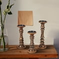thumbnail image 2 of Wooden Pillar Candle Holder Set of 3-Decorative Wood Candle Holder for Christmas Decoration Farmhouse Wedding Party Dining Table Décor Spa-Tall 14,12,10 Inch-Natural, 2 of 5