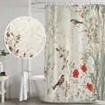 thumbnail image 4 of Vintage Botanical Shower Curtain Set - Small 36" x 72" Washable Bathtub Curtain with 12 Hooks, Summer Birds Pastoral Spring Floral Waterproof Fabric Stall Shower Curtains for Bathroom/Bathtub Décor, 4 of 6
