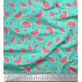 thumbnail image 1 of Soimoi Rayon Fabric Seeds & Watermelon Fruits Decor Fabric Printed Yard 56 Inch Wide, 1 of 3