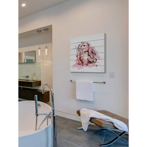 Marmont Hill "Lapin Corail" by Marie-Eve Pharand Painting Print on White Wood