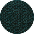 thumbnail image 1 of Ahgly Company Machine Washable Indoor Round Abstract Turquoise Blue Modern Area Rugs, 6' Round, 1 of 4