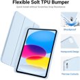 thumbnail image 2 of KOMI Blue iPad 10.9 Inch Tablet Case with Pencil Holder, Flexible TPU Back Shell, Smart Trifold Stand, 2 of 5