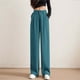 thumbnail image 3 of Pantalones de mujer de cintura alta y pierna ancha - Pantalones de trabajo elásticos por detrás para el verano, 3 of 4