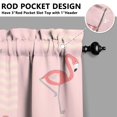 thumbnail image 5 of Kitchen Curtains 36 Inch Short - 3 Panel Set, Flamingo Tropical Bird Print, Rod Pocket Window Curtain, 100% Polyester for Hawaiian Summer Beach Decor, Easy Wash, 5 of 6