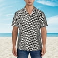 thumbnail image 6 of Picia Black White Stripes Gentle Cotton Regular Fit Short Sleeve Casual Hawaiian Shirt for Men-Large, 6 of 9