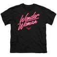 thumbnail image 2 of Wonder Woman Neon Logo Kids T Shirt for Youth Boys and Girls, Black, Small, 2 of 4