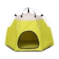 thumbnail image 2 of Hexagon Pet Tent Outdoor Camping Portable Folding Dog Cat House, Waterproof Tear-Resistant Travel Shelter, Mesh Ventilation, Lightweight Bed, 60x60x48cm, 2 of 6