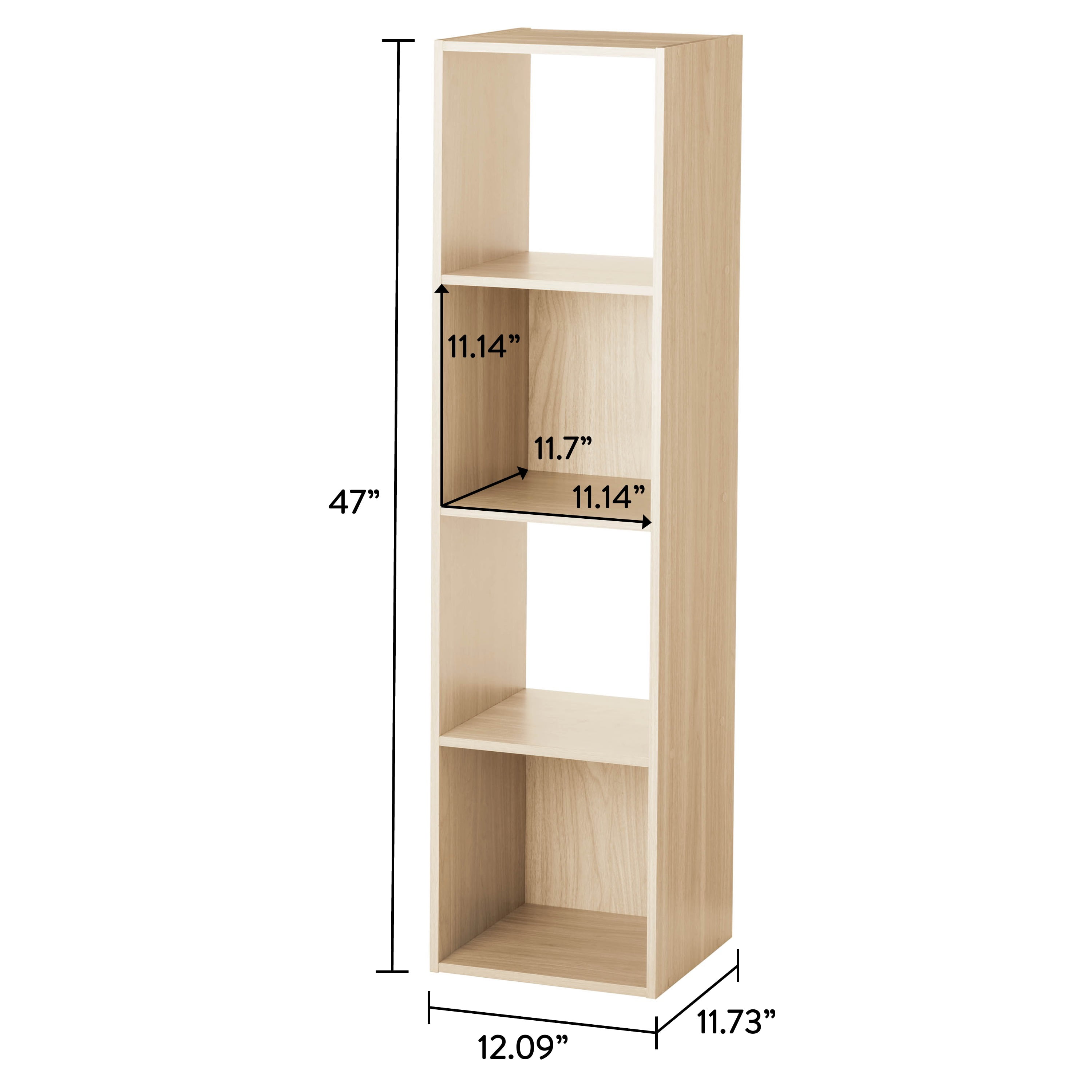 Mainstays 4 Cube Vertical Storage Organizer, Spring Pine