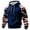Dark Blue, variant on Men's Pullover Hoodie with Camouflage Print Raglan Long Sleeves Drawstring Hood and Kangaroo Pocket for Casual Wear Dark Blue L
