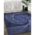 thumbnail image 3 of Ahgly Company Machine Washable Indoor Round Transitional Night Blue Area Rugs, 3' Round, 3 of 7