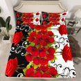 thumbnail image 2 of Feelyou Happy Valentine's Day Full Size Sheets, 3D Romantic Rose Bed Sheets, Anniversary Flower Floral Sheet Sets, Microfiber Bedroom Decor, 4 Pieces, 2 of 7