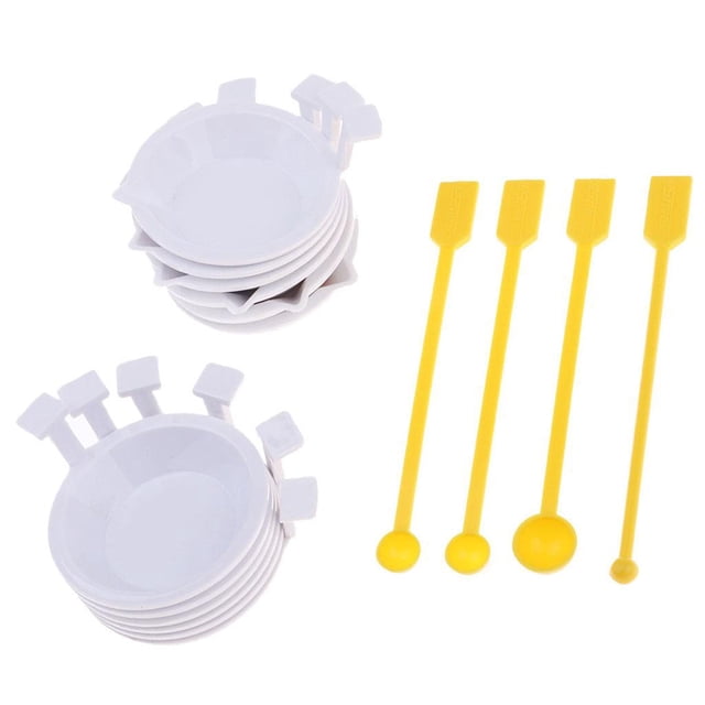 12 de Bandejas de Pintura de Plástico + 4 Piezas de Agitadores, de Herramientas de Bricoje Artesanal Modelo CUTICAT Herramienta de manualidades de hobby