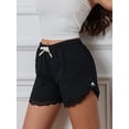 thumbnail image 5 of Michellecmm  Women’s Lace Trim Shorts Cute Elastic High Waist Little Bow Shorts, 5 of 9