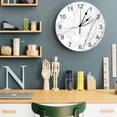 thumbnail image 7 of Wall Clock 12 Inch Gray White Gold Marble Texture Round Silent Decorative Wall Clocks Battery Operated for Living Room Bedroom Kitchen Classroom Decor, Abstract Lines,Large, 7 of 7