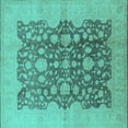 thumbnail image 1 of Ahgly Company Machine Washable Indoor Square Oriental Turquoise Blue Traditional Area Rugs, 8' Square, 1 of 4