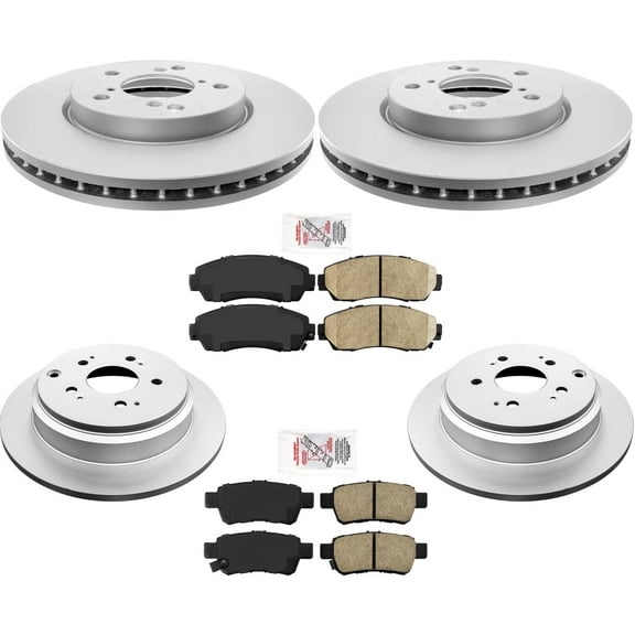 Front & Rear Brake Rotors & Ceramic Pads 6Pc Kit for Honda Odyssey 2005-2010