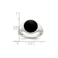 thumbnail image 3 of Gem & Harmony 1.80 Carat (Ctw) Black Onyx Inlay Ring  in Sterling Silver for Women, 3 of 5