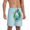 thumbnail image 2 of Kdxio Dreaming Travel Print Mens Sleep Shorts Bottoms Soft Comfy Pajama Wear Pants with Drawstring Pockets, 2 of 7