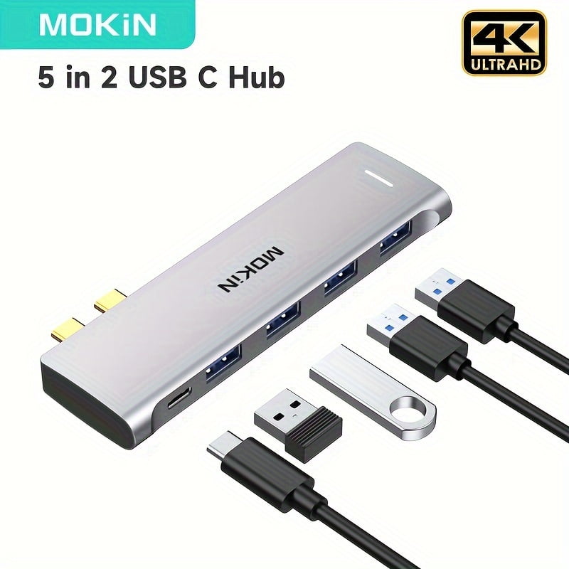 MOKiN MOUC2209 USB C Hub Multi Port Adapter, Type C Docking Station Compatible with MacBook Pro/Air and Windows Type C Laptops