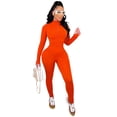 thumbnail image 1 of Otoño e invierno en Europa y Estados Unidos, moda femenina, mono deportivo informal ajustado de manga larga para mujer, 1 of 6