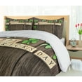 thumbnail image 5 of Ambesonne Celebration Duvet Cover Sets, Paper Shamrocks, 2-King, Umber Beige, 5 of 7