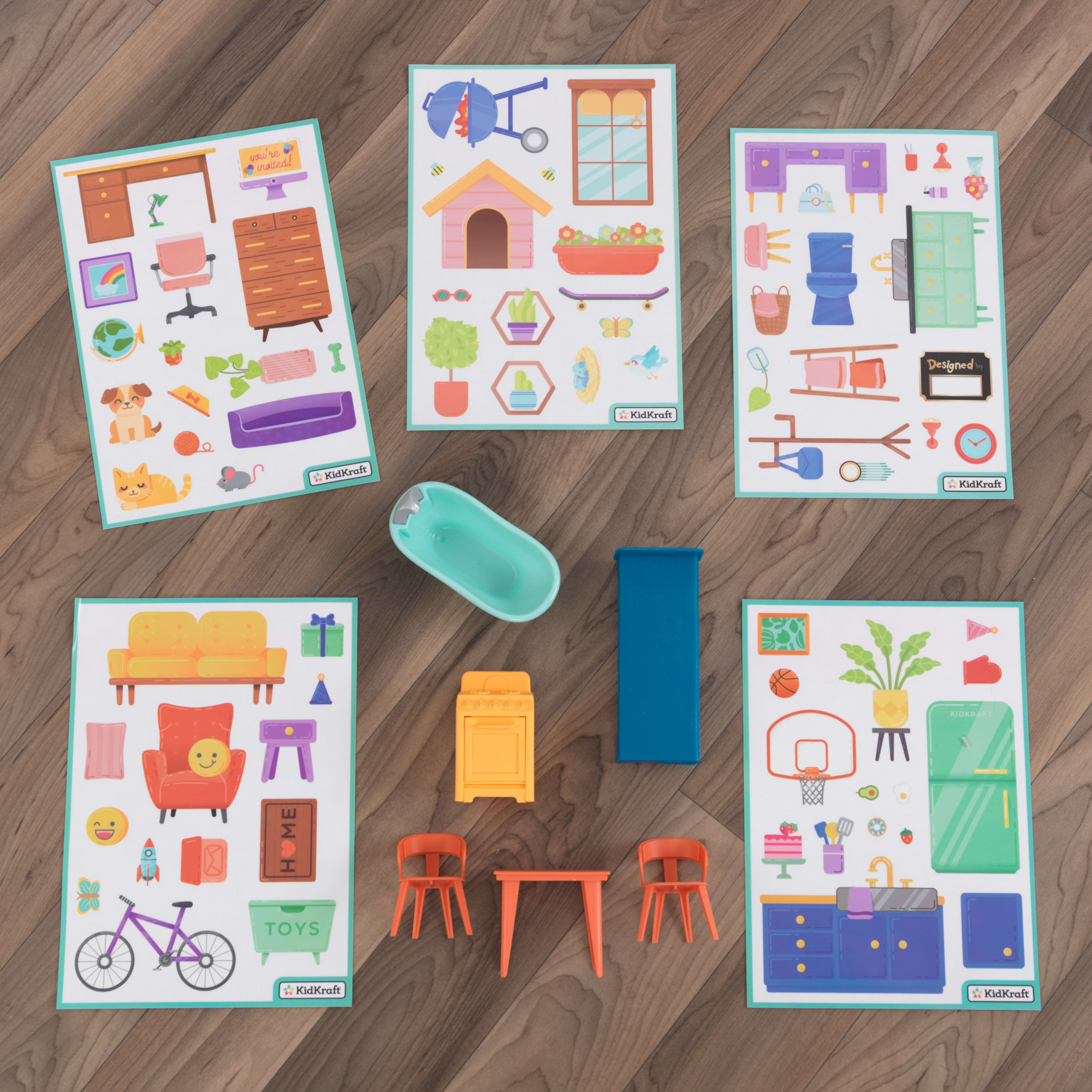 KidKraft Designed by Me™: Sticker Fun Wooden House with 6 Pieces - image 5 of 10